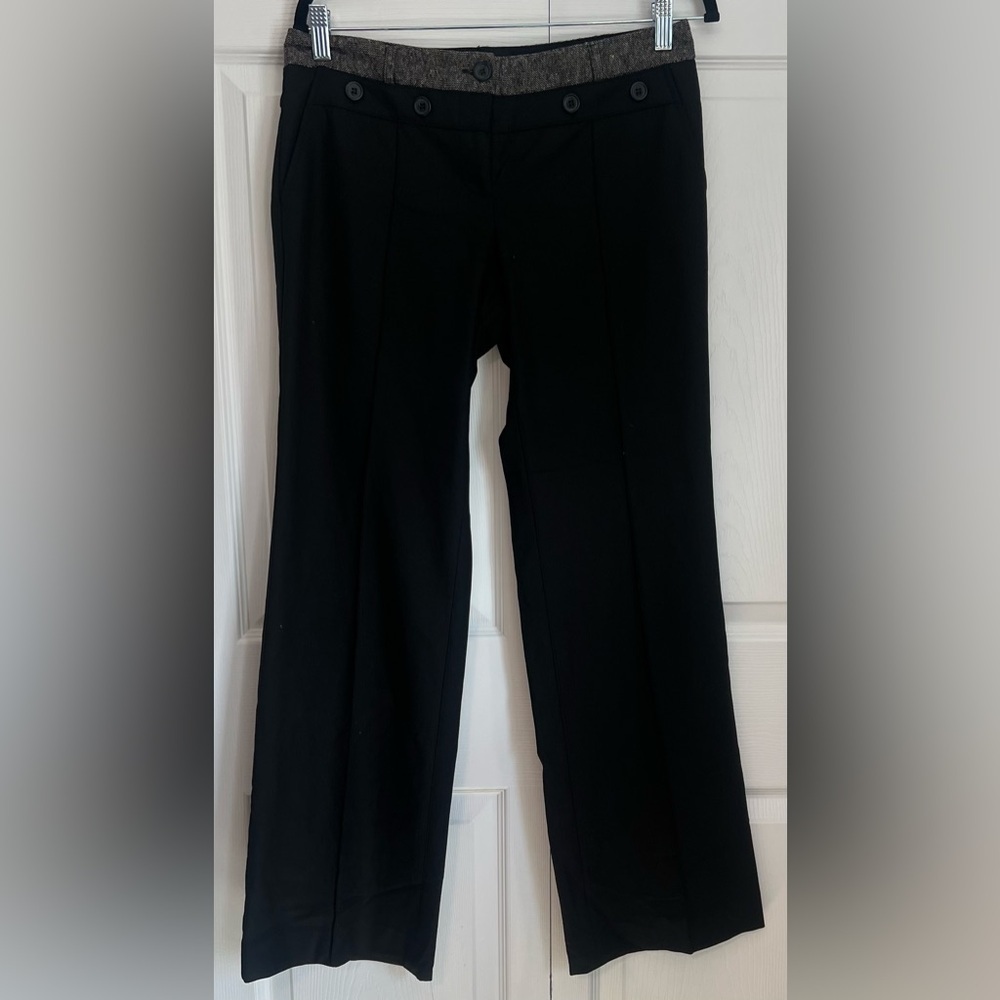The Limited Black Dress Pants With Gray Textured Waistband